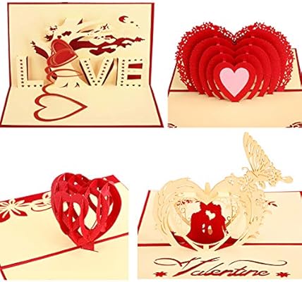 3d Valentine Pop Up Greeting Cards Romance Card Love You Card Birthday Cards Anniversary Cards Style Set 2 Amazon Co Uk Office Products