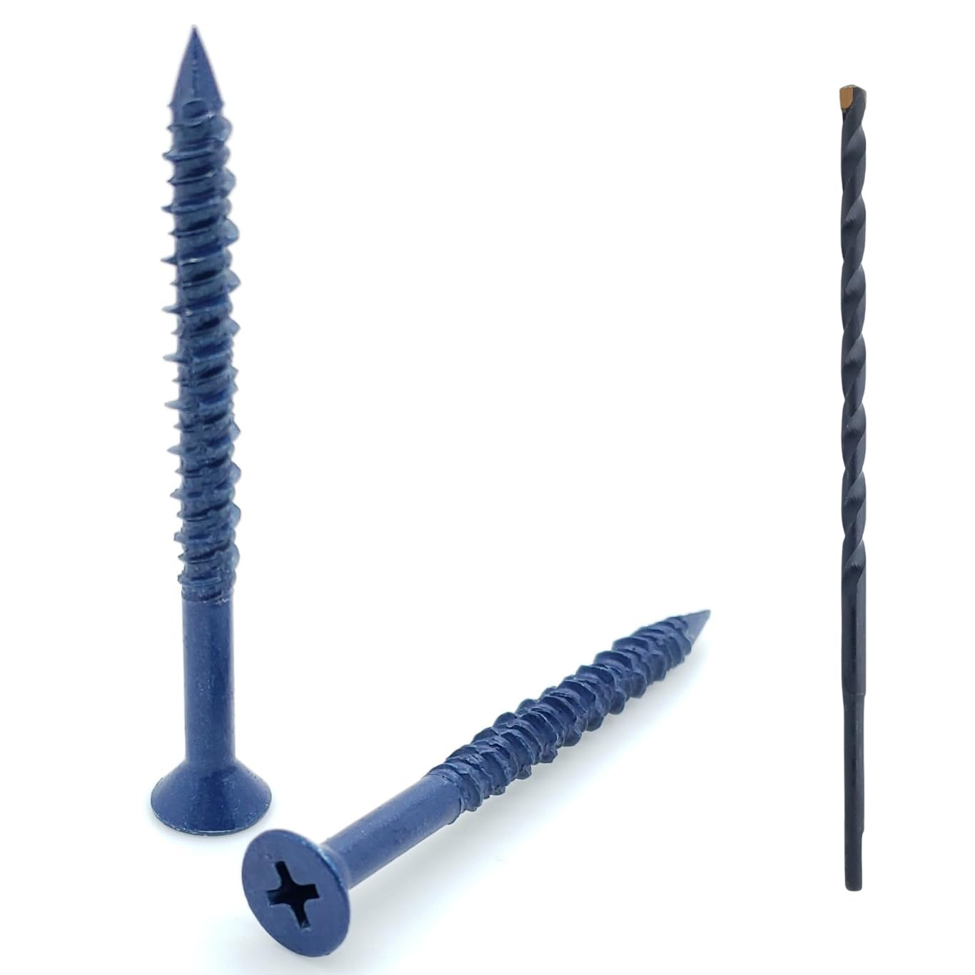 Photo 1 of 100 Qty 3/16" x 2-1/4" Flat Head Phillips Diamond Tip Concrete Screws to Anchor Masonry, Block & Brick (BCP482)