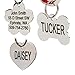 Stainless Steel Pet Id Tags, Personalized Dog Tags & Cat Tags. Up to 8 Lines of Text – Engraved Front & Back. Bone, Round, Heart, Flower, Shield, House, Star, Rectangle, & Bow Tie.