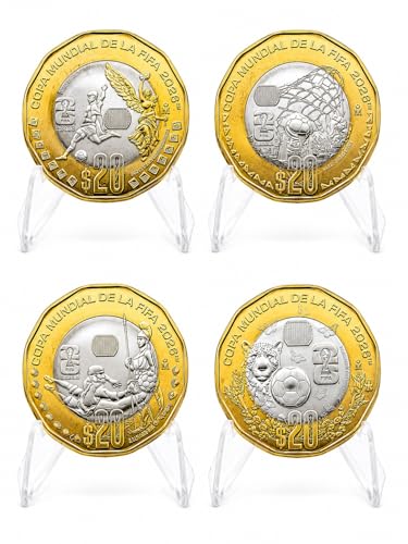 Genérico Set de 4 Distintas Medallas Conmemorativas Mexico 20 Pesos De La Copa Mundial 2026