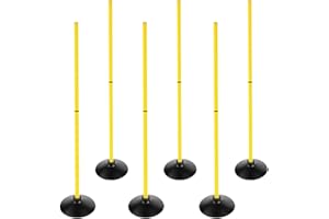ASENVER Soccer Agility Poles Set Detachable Sports Trainning Speed Pole Slalom Poles with Rubber Base Sport Traning Equipment