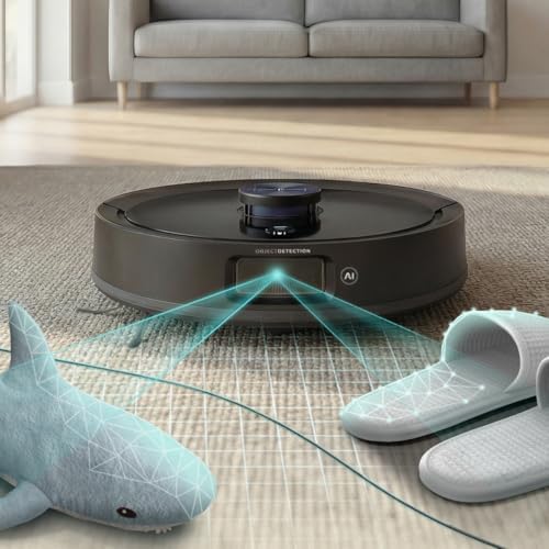 Robot Aspirapolvere e Lavapavimenti Base Autosvuotamento Conga Y90 Dark. Navigazione Laser, 25000Pa, Auton. 240min, Spazzola Silicone Pet, Sacco 3L, Bluetooth WiFi, App, Pulizia Senza Pensieri