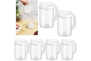 SundiooK 6 Pack for Mini Pitchers, 20 oz Child-Safe Pouring Cups with Ergonomic Handle and Anti-Spill Spout, White Early Lear