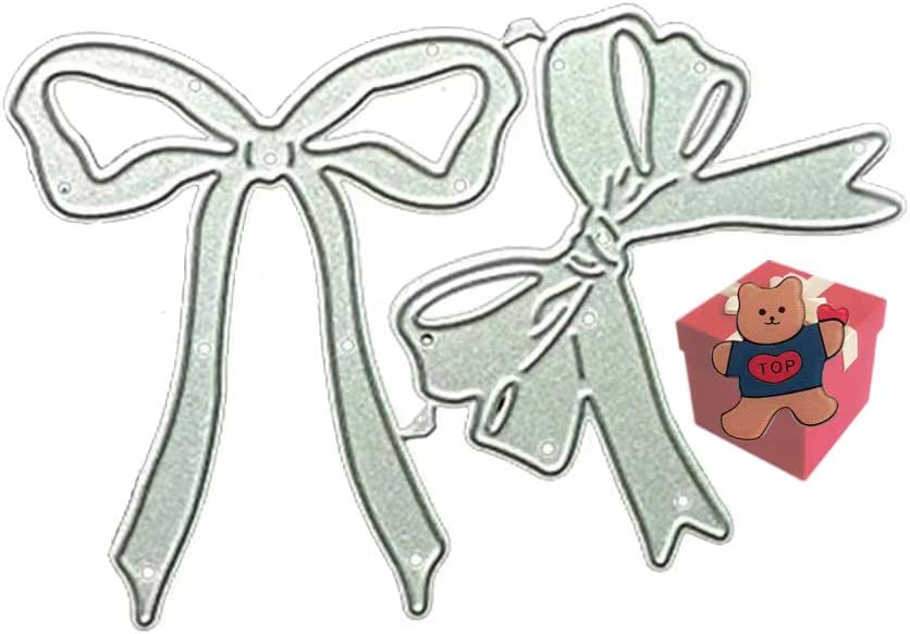 Bows Dies for Card Making，Bows Cutting Dies Stencils for DIY Scrapbooking Photo Album Decorative Embossing Paper Dies for Card Making Templated+Cute Brooch Pin