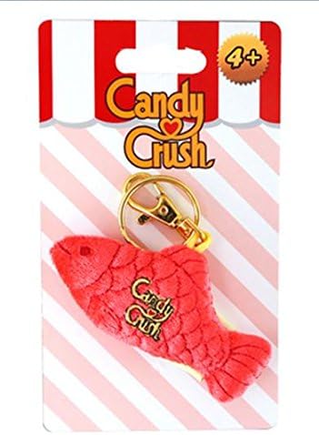 Candy Crush Sega Plush Keychain Clip - Red Jelly Fish
