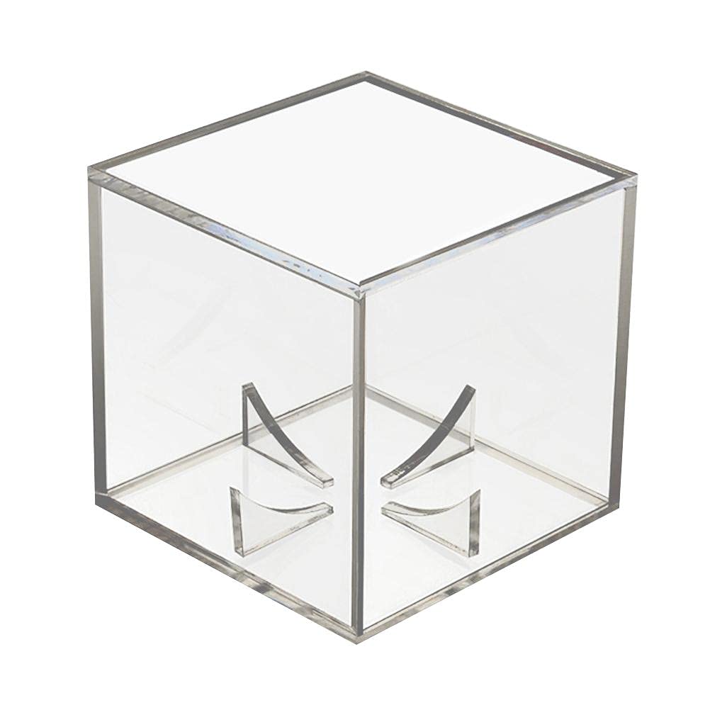 Egujiwa Acrylic Baseball Box Display Tennis Ball Transparent Case for Souvenir Storage Box Holder UV Protection Dustproof (white)