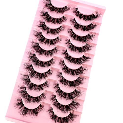 HBZGTLAD Soft Mink Eyelashes 3D Curl Winged End Eye Elongated Fake Lashes Thick Handmade Natural False Eyelash Messy Cross Lash Wholesale (LN121)