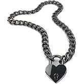 Succuba Padlock Necklace Chain Collar Choker with Two Keys and Box for Women, Men and Pet