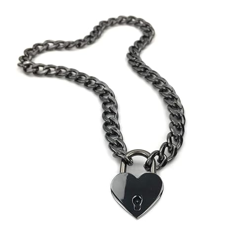 Succuba Padlock Necklace Chain Collar Choker with Two Keys and Box