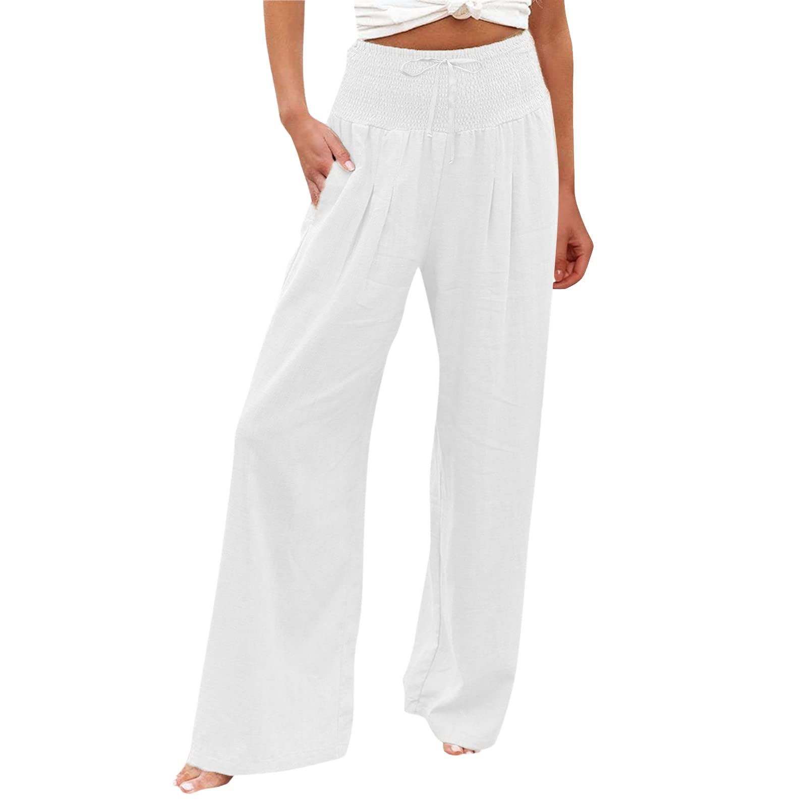 JIOEEH Women's Pants Leg Palazzo Pants for Torn