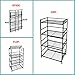 Flipshelf-Folding Metal Bookcase-Small Space Solution-No Assembly-Home, Kitchen, Bathroom and Office Shelving-Black, 4 Shelves, Wide
