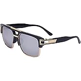 TOUCHTREE Personalized Large Frame Metallic Men's Sunglasses for Driving, Traveling Vacation, Fishing