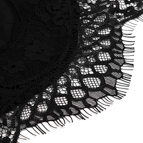 Transer- Womens Spaghetti Strap Tank Tops Sexy Lace Trimming Camisole Sleeveless T-Shirt Tee Blouses Black - Thumbnail 6