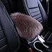 Forala Auto Center Console Pad Furry Sheepskin Wool Car Armrest Seat Box Cover Protector Universal Fit (W-Purple) (Long-Tan)