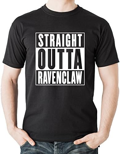 DEVILE Men's Straight Outta Hogwarts T-Shirt Black Color XXXL-Size