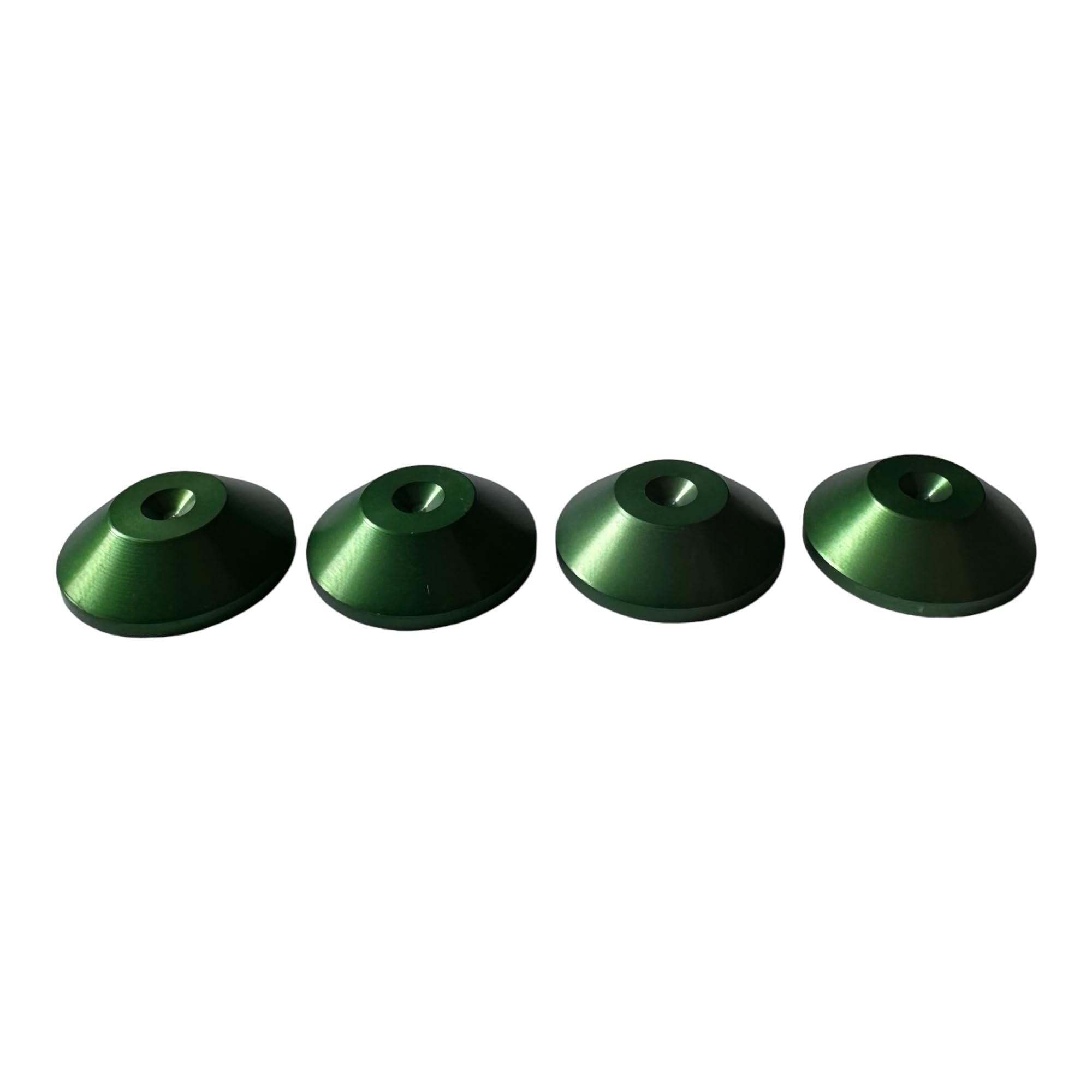 PrecisionGeek – Speaker Spike Pads Ø20 mm, Green Aluminium, Vibration Dampers for HiFi Speakers, Subwoofers, Stands, Cabinets and Soundbars – Set of 4 Pads