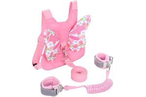 PandaEar Toddler Leash Harness and Anti Lost Wrist Link, 3 in 1 Backpack Leash for Toddlers Kids Baby Girls, Child Safety Har