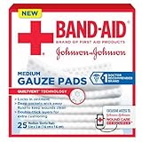 Johnson & Johnson, First Aid Medium Gauze Sterile Pads, (3 Inches X 3 Inches) - 25 Count (Pack of 3)