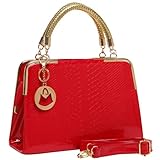 MG Collection MATANA Crocodile Trendy High Gloss Doctor Style Tote Purse Bag