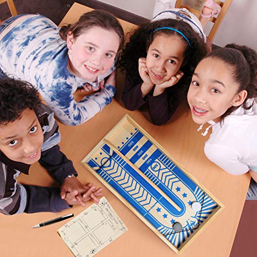 Desktop Shuffleboard Game Set for Kids and Adults, Fast Sling Puck Game