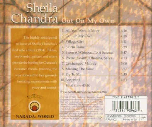 Out on My Own (Sheila Chandra album) httpsimagesnasslimagesamazoncomimagesI5