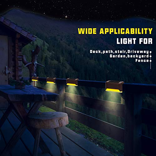 Otdair Solar Deck Lights, 16 Pcs Solar Powered Step Dock Lights Outdoor Waterproof Lighting for Railings, Patio, Stair, Yard, Path and Driveway (Warm White) - Thumbnail 4