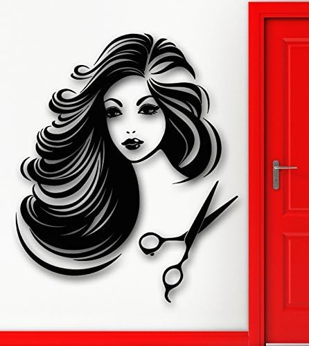 Love Girl Vinyl Decal Beauty Salon Hairdresser Sexy Girl Hair Stylist Wall Sticker (ig2097)