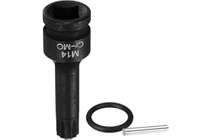 HARFINGTON 1/2" Drive M14 Triple Square Impact Spline Bit Socket 14mm CR-MO Steel 12-Point Triple Square Sockets with Cotter 