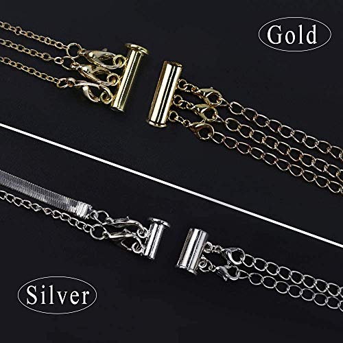 8 Pieces 4 Size Slide Clasp Lock for Layered Necklace Bracelet