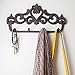 Comfify Decorative Cast Iron Wall Hook Rack - Vintage Design Hanger with 4 Hooks - for Coats, Hats, Keys, Towels, Clothes, Aprons etc | Wall Mounted - 12.25 x 5.75 - with Screws and Anchors