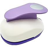 Circle Punch 3 Inch Craft Hole Paper Punch - Large 75mm Circle Hole Round Paper Punchers for Cardstock, Gift Wrapping, Greeting Cards and Scrapbook (Purple &amp; White)