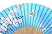 OMyTea® Hand Held Silk Folding Fans with Bamboo Frame - with a Fabric Sleeve for Protection for Gifts - 100% Handmade Oriental Chinese/Japanese Vintage Retro Style - for Women Ladys Girls (WZS-33)