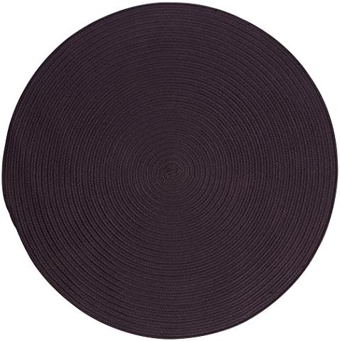 Boca Raton Polypropylene Braided Round Rug, 6-Feet, Eggplant