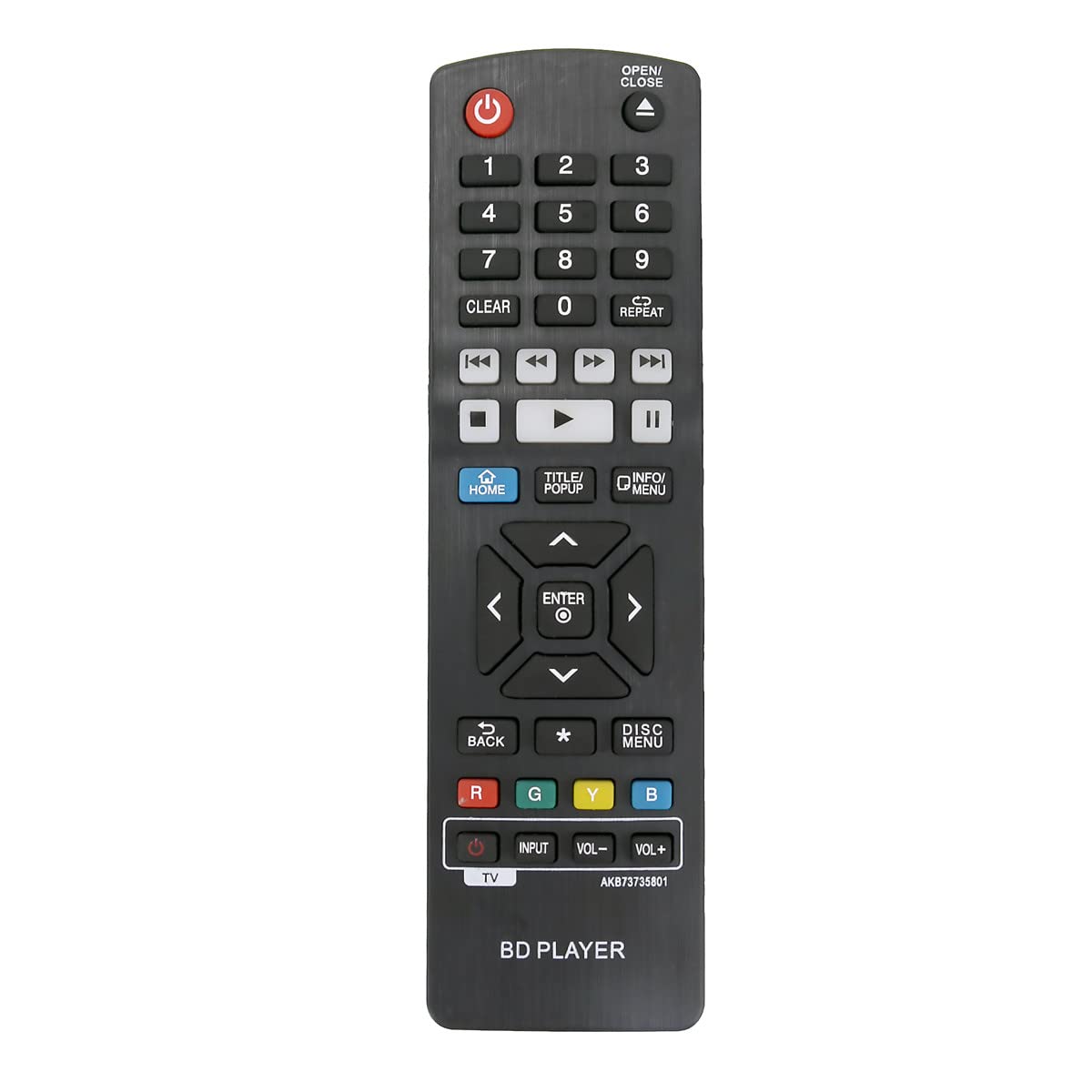 AKB73735801 VINABTY Replace Remote Control Fit for LG BLU-RAY DISC PLAYER BP350 BP250 BP135W BP450