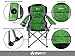 GigaTent Green Folding Camping Chair – Ultra Lightweight Collapsible Quad Padded Lawn Seat with Full Back, Arm Rests, Cup Holder and Shoulder Strap Carrying Bag – Powder Coated Steel Frame
