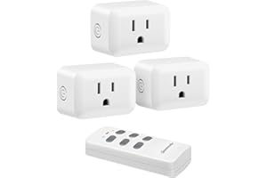 DEWENWILS Wireless Remote Control Outlet, Programmable and Expandable Electrical Outlet Switch, Wireless Remote Light Switch, 100FT Range, FCC Listed, 1 Remote and 3 Outlets