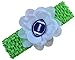 Funny Girl Designs Baby Embroidered Felt Football Flower Headband (Lime Band/Blue Ball)