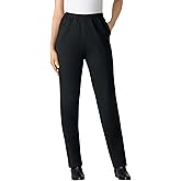 Woman Within Plus Size Straight-Leg Stretch Ponte-Knit Pull-On Pants