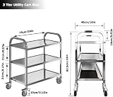 Nisorpa 3 Tier Stainless Steel Catering Trolley 750x400x835MM with Locking view 3