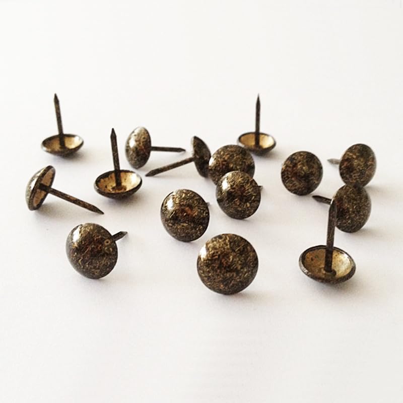 500pcs a lot: D11mmxL17mm Antique Vintage Sofa Upholstery Tacks Wooden Furniture Decorative Tacks Hobnail Thumb Nails Home DIY Upholstery Nails (Antique)