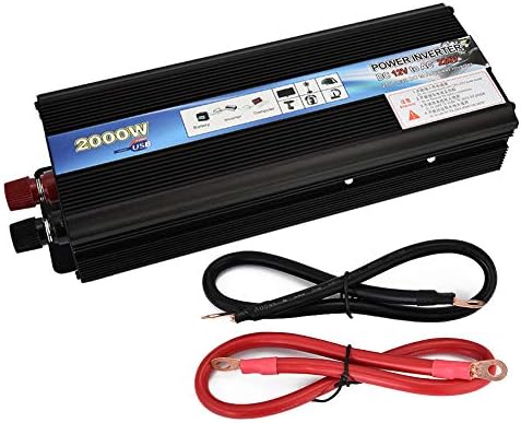 CAPTIANKN Modified Sine Wave Inverter 2000W, Car/Battery/Solar Converter with 1 AC Universal Socket and 1 USB Port,24vto220v