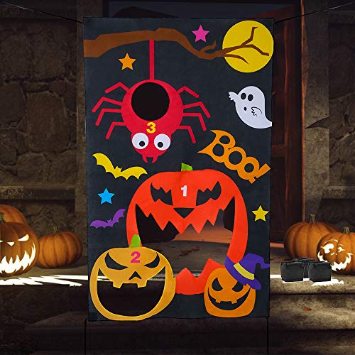 Verkstar Halloween Party Games All Ages Kids Throwing Felt Sandbags Hanging Games with 3 Bean Bags,Halloween Decoration Indoor Outdoor Activity for Party, Carnival,Birthday Christmas Parties