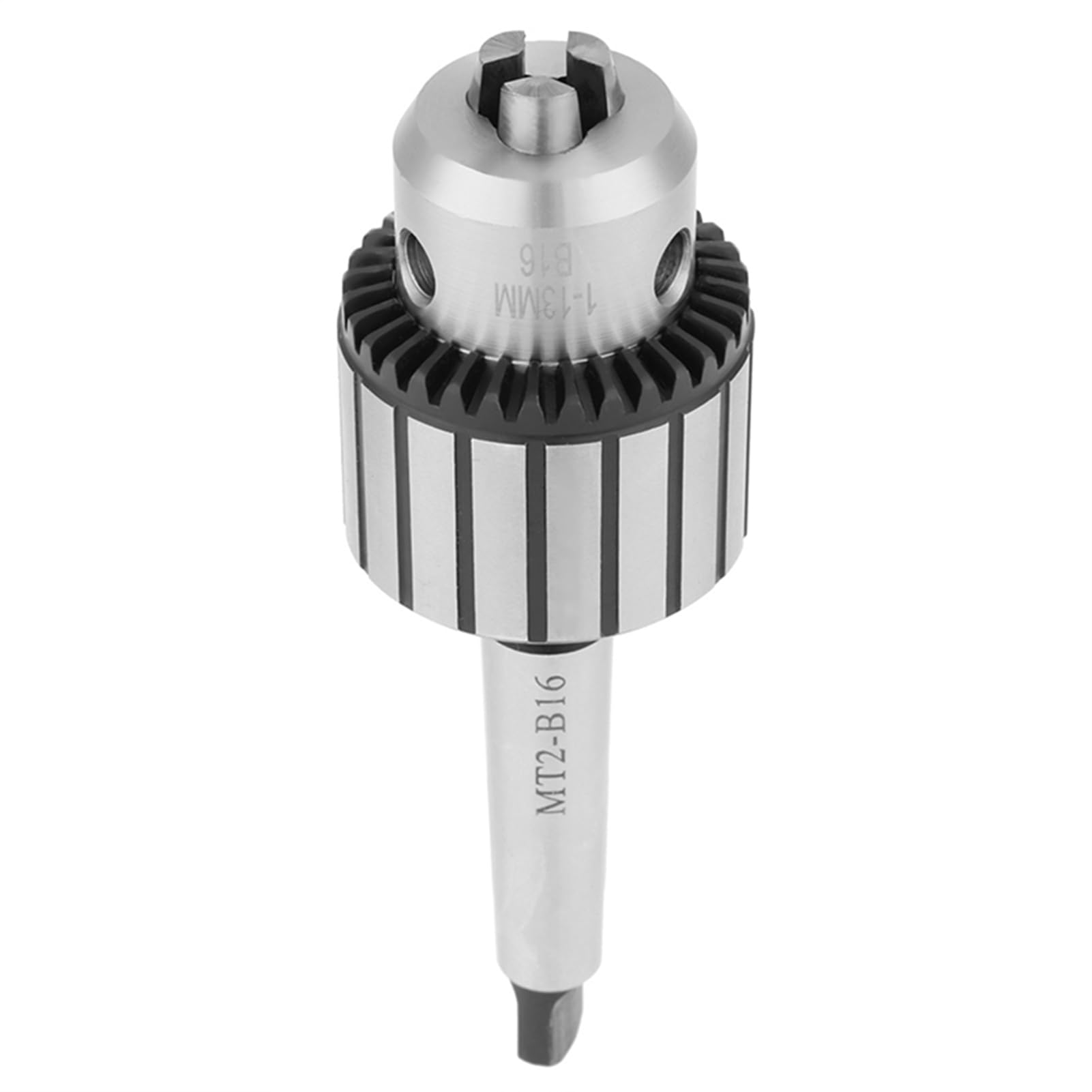 MT2 Drill Chuck, 1-13mm Capacity, Carbide Steel Arbor Key Type for Drilling Machines, Reaming, Centering Operations