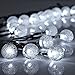 SKYFIRE Waterproof Solar Outdoor String Lights 19.7 ft 30 LED White Crystal Ball Christmas Globe Light