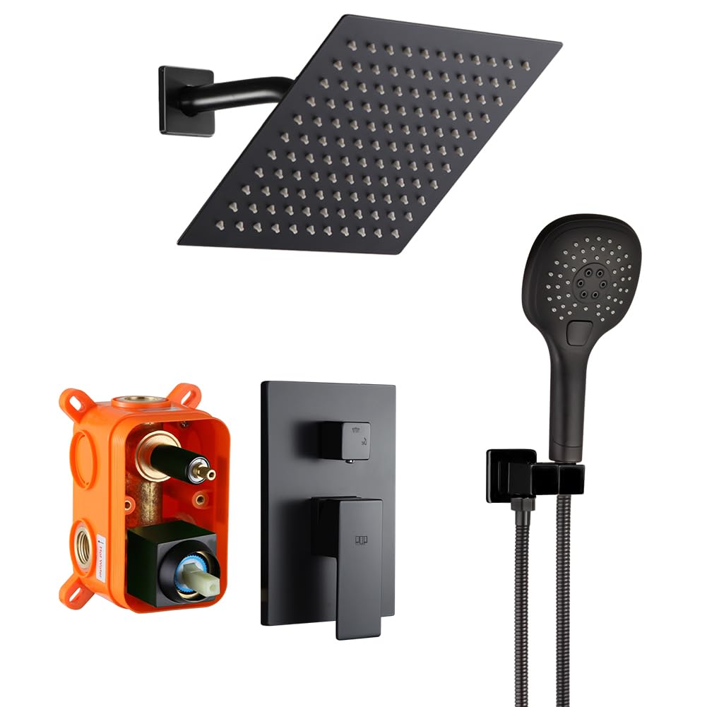 POP SANITARYWARE Duscharmatur-Set In Gebürstetem Gold – Ganzmetall, Mit Regenduschkopf & Handbrause