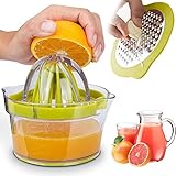 Citrus Juicer Lemon Orange Juicer Manual Hand Squeezer Press + Measuring Cup Kitchen Tools Garlic Grater
