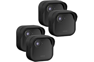 QOPOTO Silicone Case Cover for All-New Blink Outdoor 4 (4th Gen) - Weatherproof Protective Skin Cover with Hat Brim for All-New Blink Outdoor 4 Smart Security Camera (Black, 4 Pack)