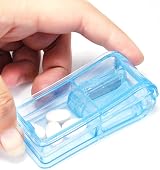 DDSHUN Pill Cutter 2-in-1 Portable Pill Splitter with Storage Blue Transparent view 6