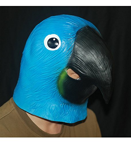 micrkrowen Halloween party cosplay mask emulsion headgear Jays Blue Parrot