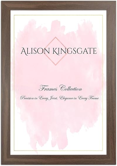 Alison Kingsgate Sleek 12x8 Picture Frame Walnut MDF Perspex Front